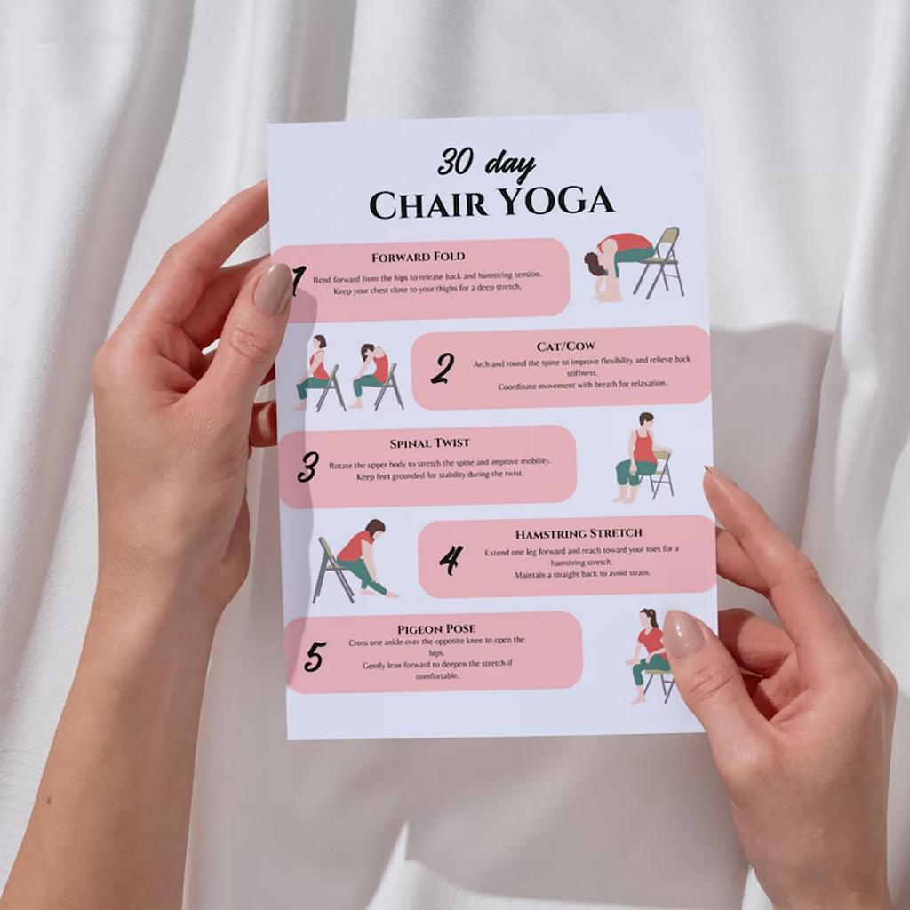 30 Day Chair Workout Fitness Planner Home And Exercise Guide Training Log Book