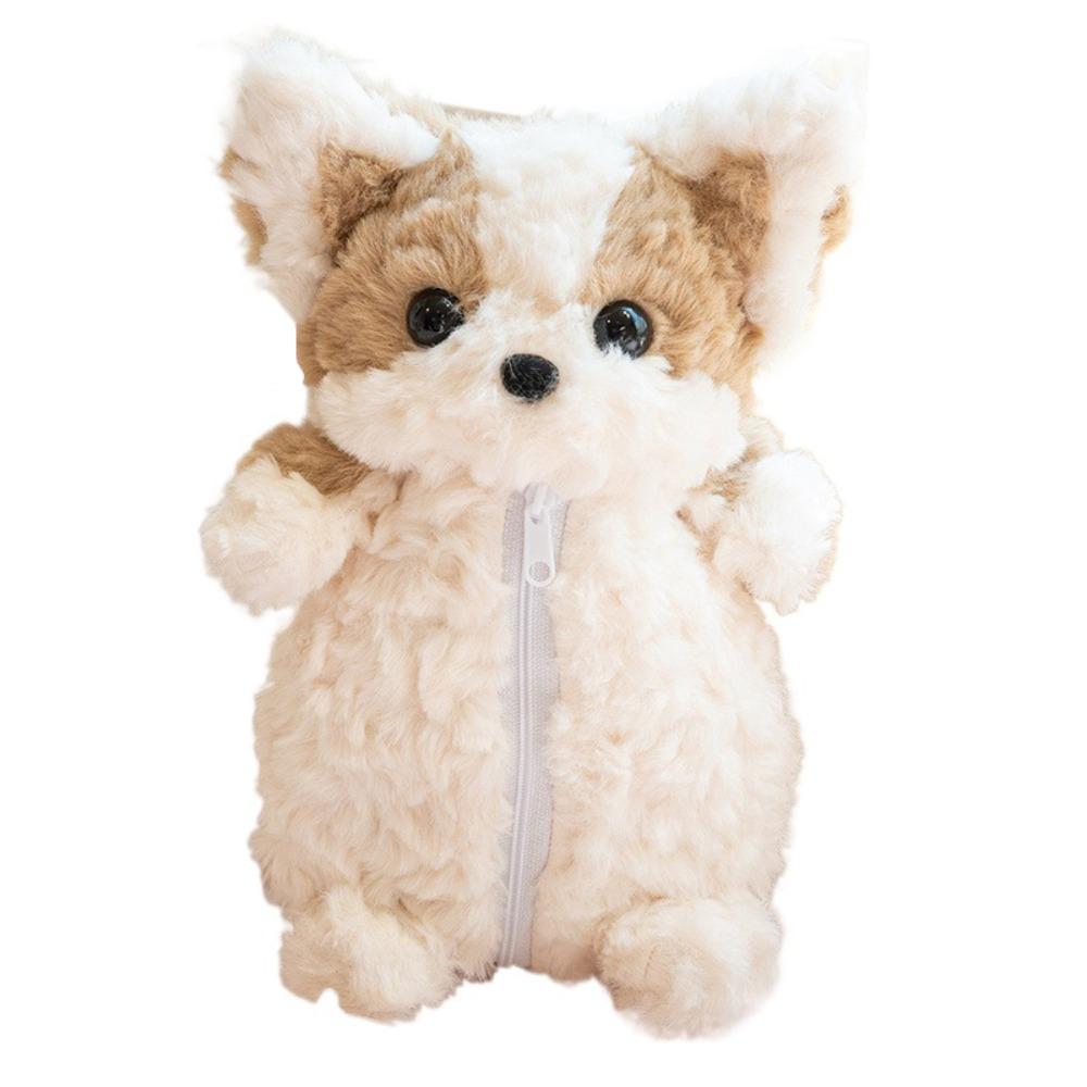 Plush Dog Doll Stationery Bag Corgi Little Dog Pen Pouch Ins Little Dog Doll Pencil Bag Stationery