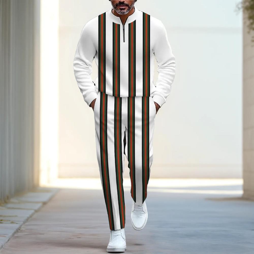 Весенне-осенняя модная уличная одежда Мужской комплект из двух предметов с длинными рукавами, на молнии до середины, со стойкой, мужская повседневная спортивная одежда