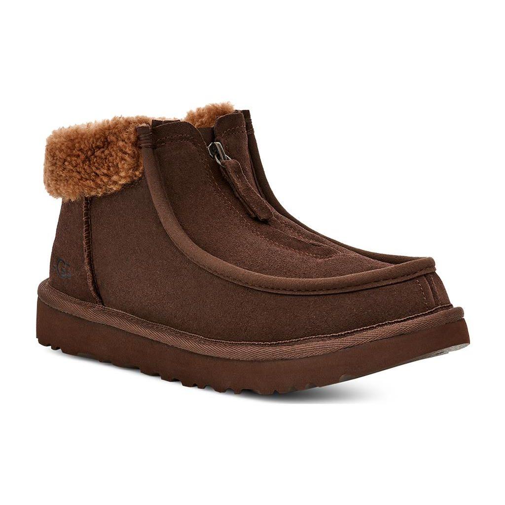 UGG Короткие зимние ботинки с круглым носком и молнией, женские, коричневые 1143955-BCDR