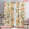 2pcs,2D Plane Printing Curtains Roller Blinds FloralBookscape Polyester (without Rod) Festive Use for Living Room, Office,