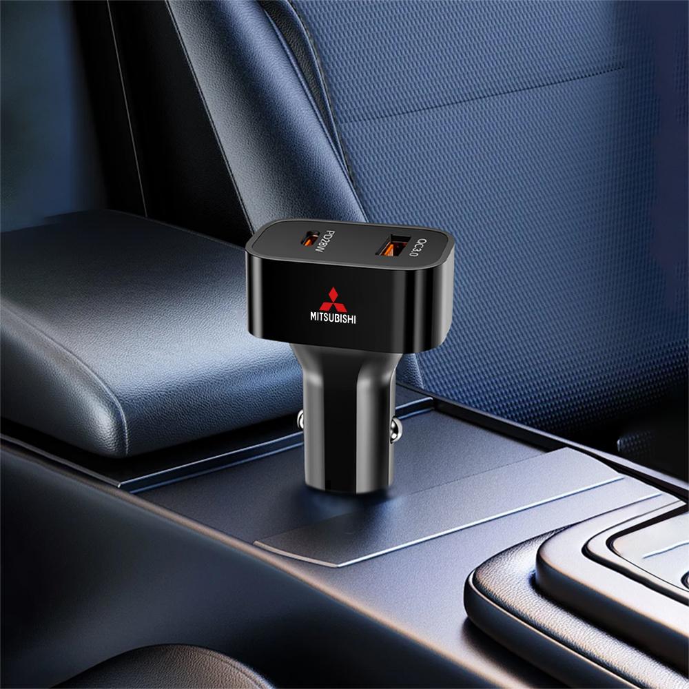 hkbn2 25W Car Charger Phone Charger Car Adapter Socket for Mitsubishi Lancer 10 Xpander Pajero 4 Montero V73 Triton Auto Accessories