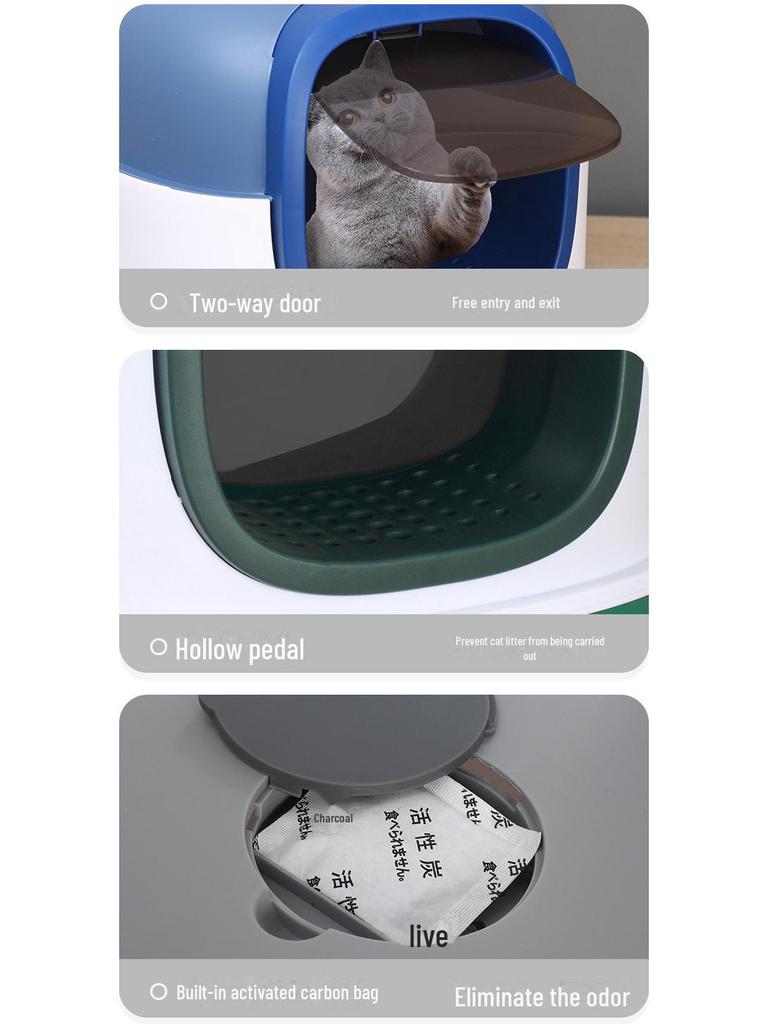 Enclosed Cat Litter Box with UV Sterilization & Anti-Splash Deodorization