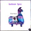 Shooting Game Fortnition Birthday Party Decoration Plate Cup Cartoon Alpaca Llama Foil Globos Baby Shower Kids Party Supplies