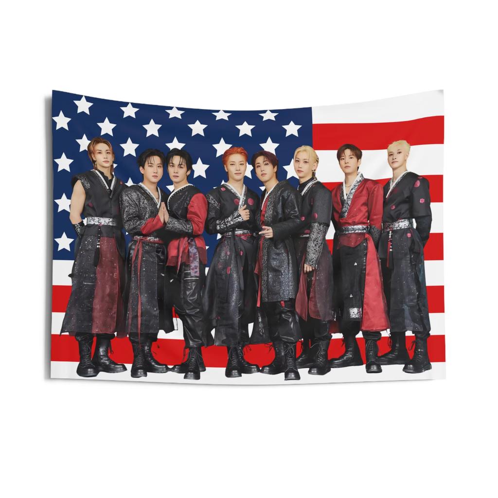 1PC SKZ concert banner design American flag Sagrada Rosa 8 member fan event longlasting decoration of home walls