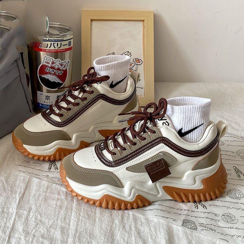 Женские кроссовки «папины кроссовки» на новой платформе-маффин увеличивают рост и делают ноги стройными, модная повседневная спортивная обувь, увеличивающая рост и дышащая