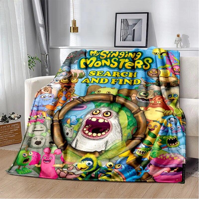 Мягкое плюшевое одеяло «Мои поющие монстры», видеоигра, фланелевое одеяло для гостиной, спальни, кровати, дивана, пикника