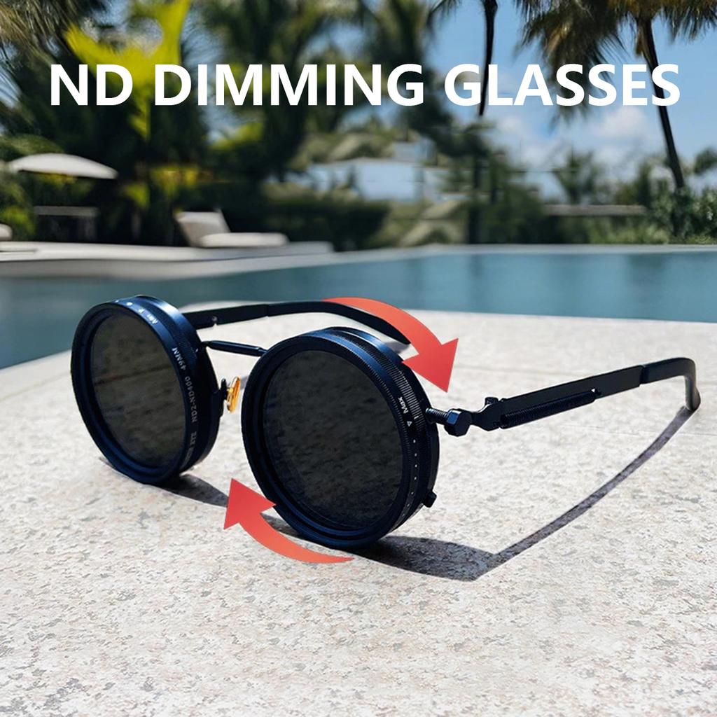 Handmade ND9 Rotating Adjustable Brightness Dimming Sunglasses Dual Polarized Anti-glare Fishing Glasses Sunglasses