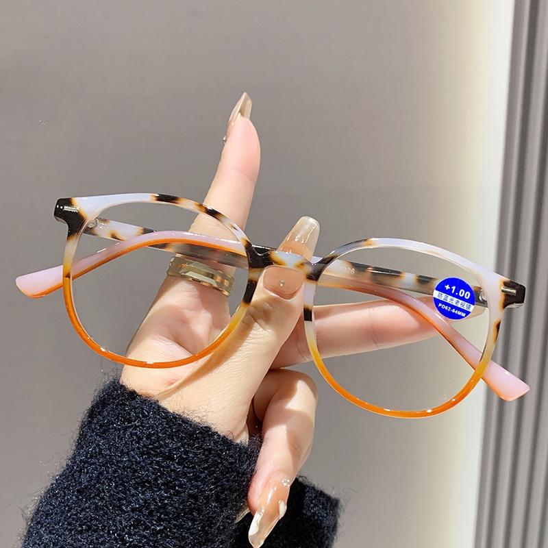Men Women'S Round Frame Reading Glasses Fashion Anti-Blue Light Prtesbyopia Vintage Ultralight Far Sight Eyeglasses For Ladies
