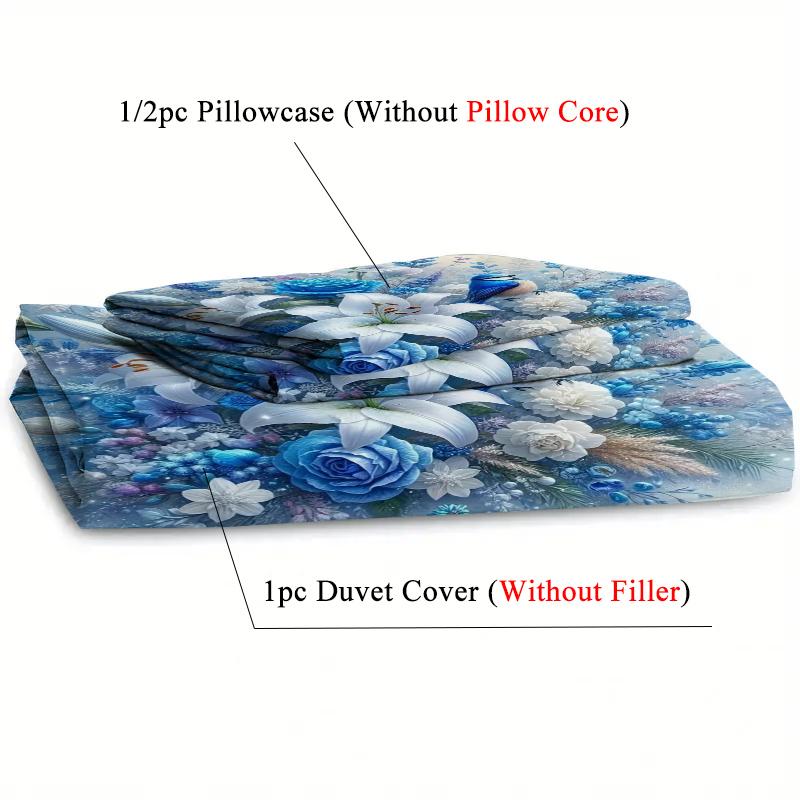 Постельное белье с 3D-принтом, узор цветка лилии, комплект пухового пододеяльника, мягкий и удобный комплект постельного белья, пододеяльник в цветочном стиле, наволочки