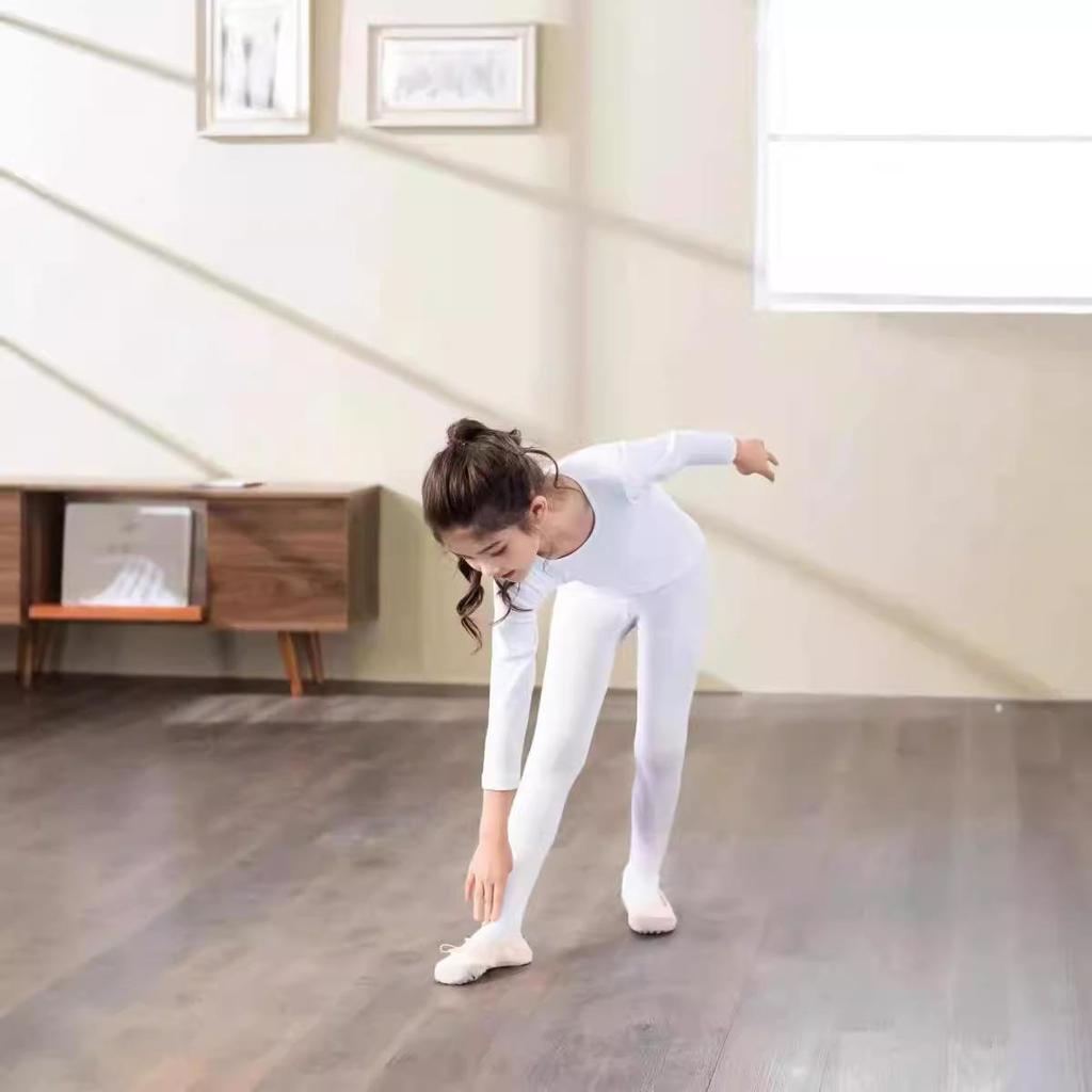 Женский телесный флисовый базовый слой для балета на осень/зиму - Невидимая одежда для тренировок для детей