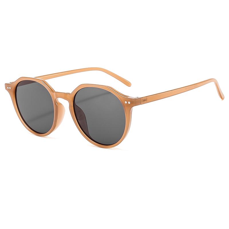 New Sunglasses Men's Retro Round Frame Fashion Trend Rice Nail Sunglasses Women's High-end Street