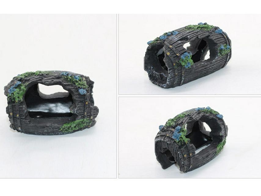 Ландшафт аквариума, украшение в виде винной бочки: Аквариумная пещера-укрытие для рыб и креветок - декоративное изделие из смолы.