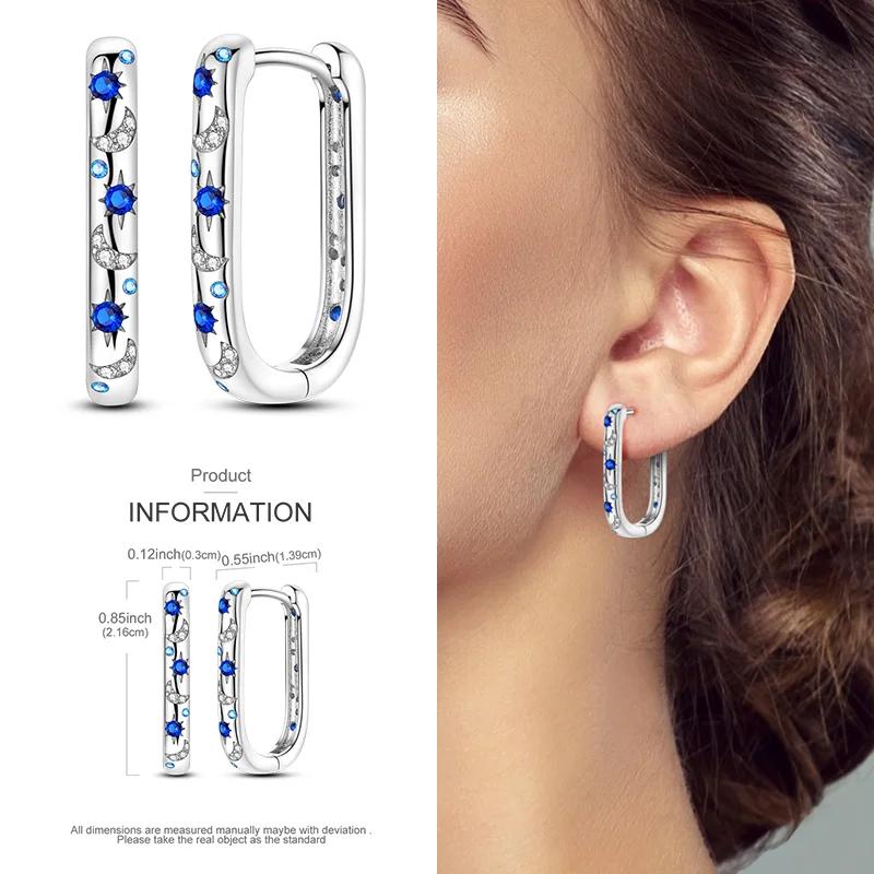 2024 New Earring for Women 925 Silver Sparkling Star Butterfly Heart Tassels Feather Hoop Earrings Engagement Wedding Jewelry
