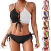 Women's Solid Swimwear Sense Bikini With Chest Pad No Steel Bra Swimwear