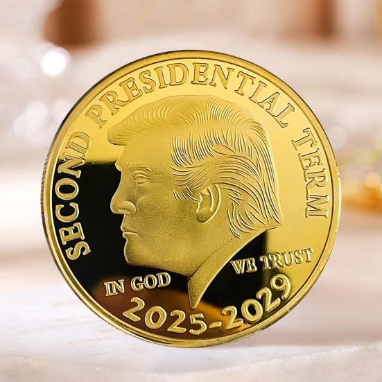 Сувенирная монета Трампа Второй президентский срок 2025-2029 гг. Сувенирная монета коллекционная металлическая