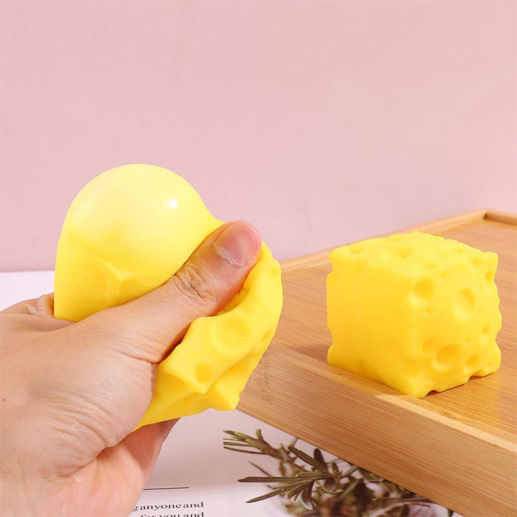 Сенсорная игрушка «Блок сыра» Мягкий новый блок сыра Снятие стресса Квадратный сыр Разминание Музыкальная игрушка для снятия напряжения