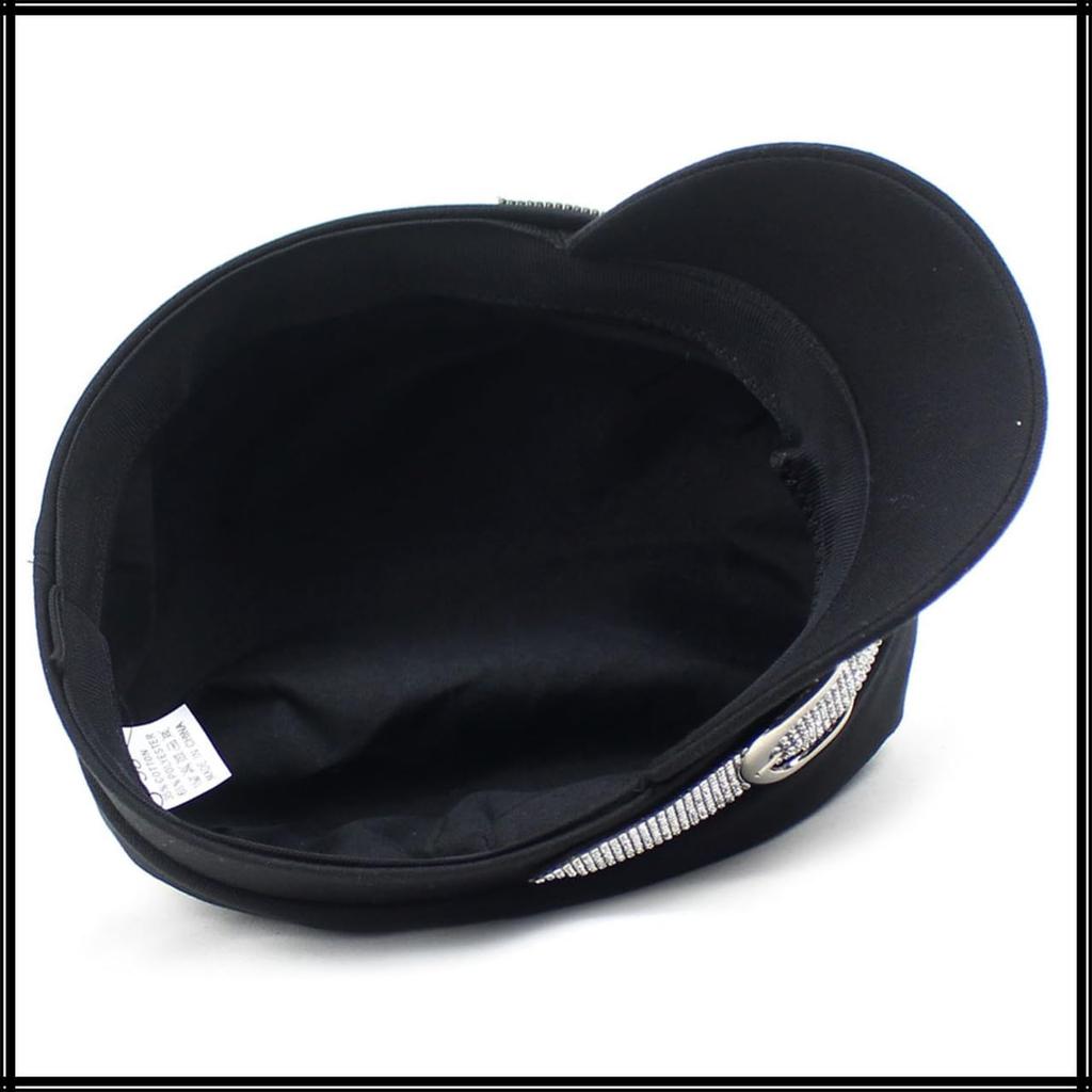 Морской картуз газетчика для Going CZ288 [Белый Клык], Стразы, Блестящий, Кепка, Шляпа, На выход, Путешествия, Женский, (черный)