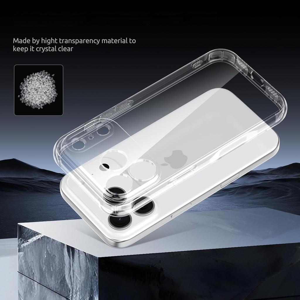 Противоударный прозрачный чехол с усиленными углами для iPhone 17 Pro Max Air 16E 16 E Plus 15 14 13 Mini 12 11 X S XS XR SE 2022 2020 7 8 6 6S 17Pro Аксессуары для чехла телефона