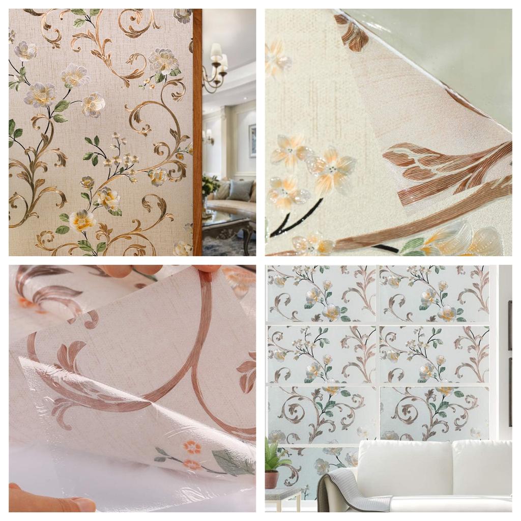 75/90 Cm Rainbow Window Privacy Film, Decorative Stained Glass Window Stickers, Static Cling Holographic No Glue Frosted Anti-UV