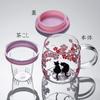 Кружка из термостойкого стекла Pokaro Tea с прозрачным чаем в виде цветущей черной вишни, которая меняет цвет с весенними цветами японской вишни