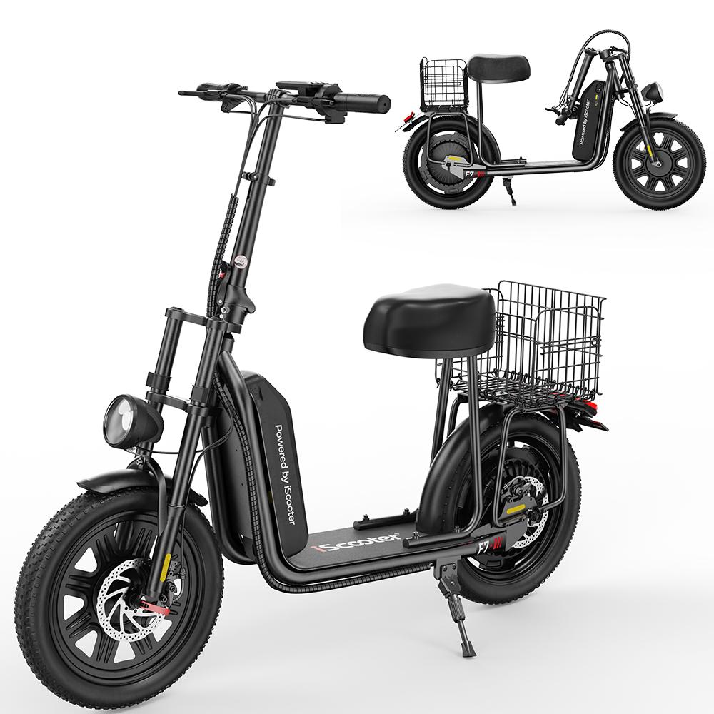 iScooter-F7 Electric Scooter 1000W 48V 50KM Range 45km/h 16 Inch Snow Tires Commuter Scooter