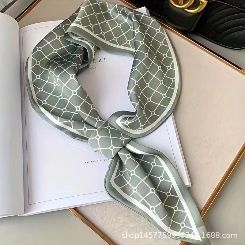 Silk Scarf Small Long Square Scarf Women'S High-End Neck Protection Scarf Professional Matching Shirt Scarf