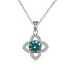 Bague Ringen 1ct VVS D Цвет Муассанит Ожерелье женское Стерлингового Серебра 925 пробы Lucky Clavicle Chain Подарок на День Святого Валентина