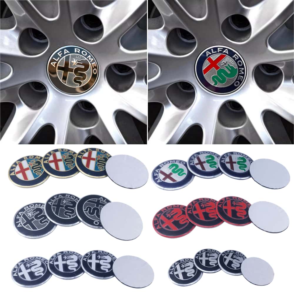 4pcs 40mm 50mm 56mm 60mm Car Wheel Center Hub Cap Stickers For Alfa Romeo Spider Giulietta Giulia GTAM Tonale Mito Car Styling