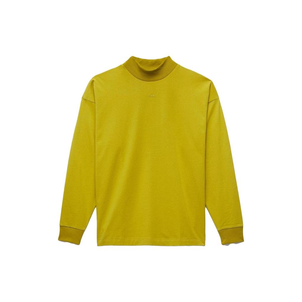 Adidas Ретро американский логотип Dopamine с принтом баскетбольного узора, удобная ребристая футболка с круглым вырезом и длинными рукавами, унисекс, топы, желтый IR8488