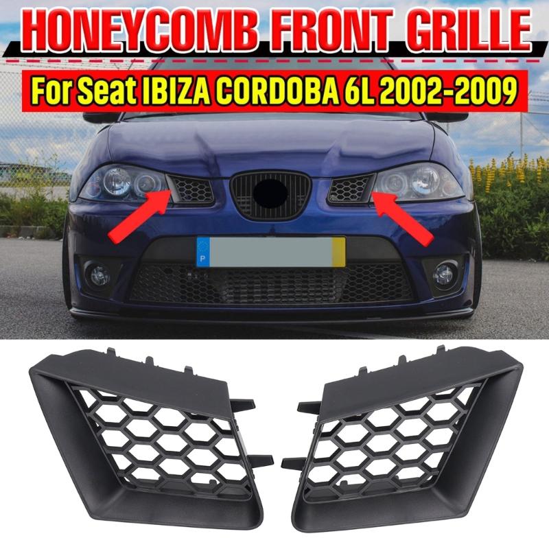 2pcs Honeycomb Front Upper Bumper-Hood Kidney Grille Radiator Grill -Grilles Suitable for 9182921 Lightweight