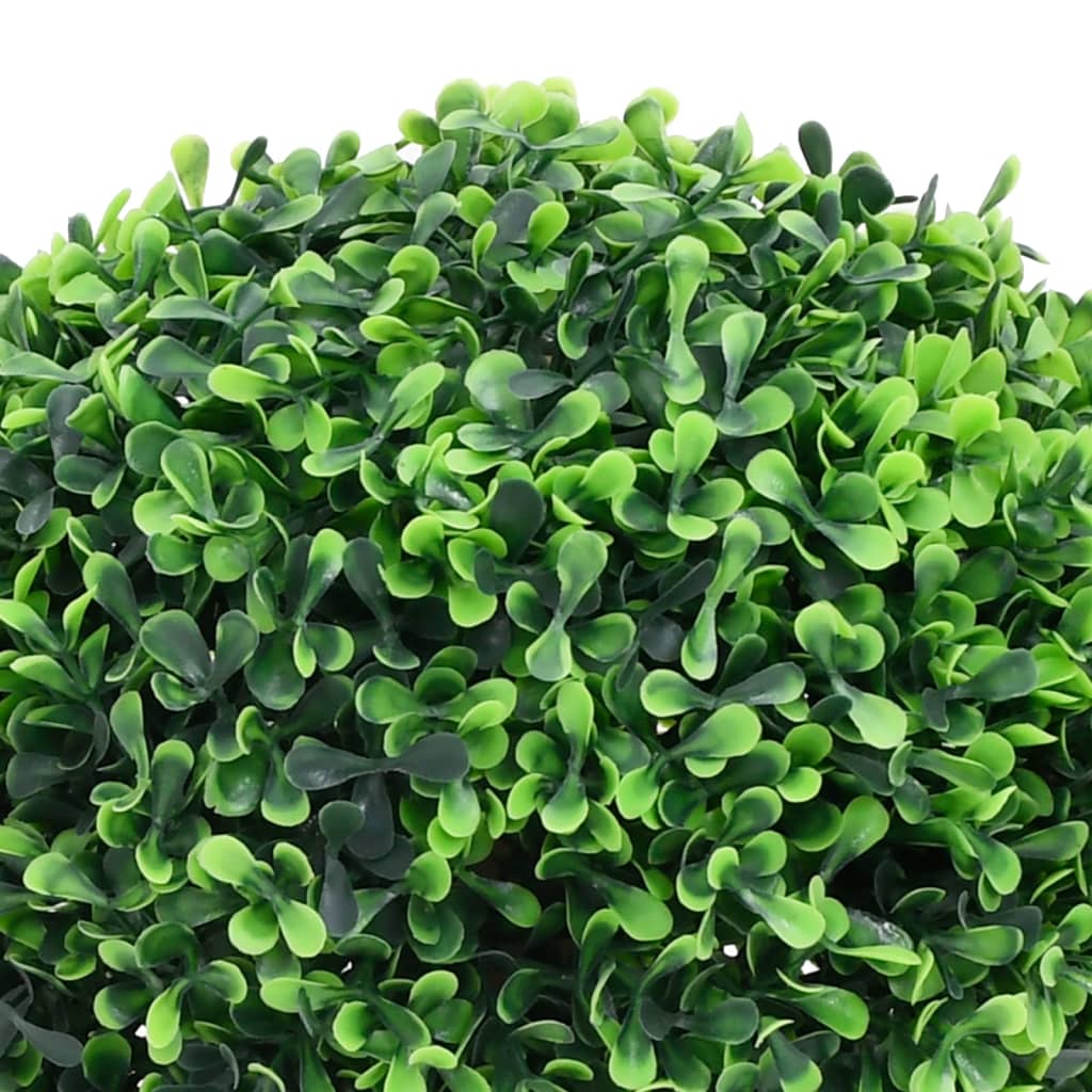 Artificial Boxwood Trees 2 pcs with Pot Spherical Shape Green 27 cm
