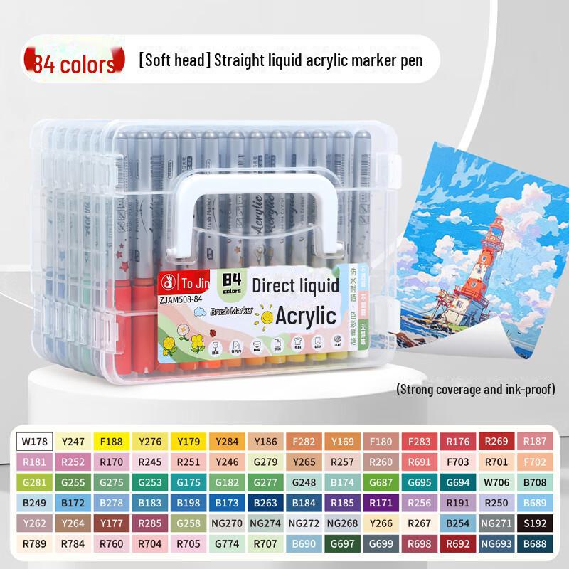 Набор акриловых водостойких маркеров Zhijin с мягким наконечником для граффити и рисования своими руками
