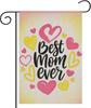 Mothers Day Garden Ag 12x18 Inch Best Mom Ever Double Sided Polyester Mom Outdoor Yard Decoration Happy Mother's Day O AAS