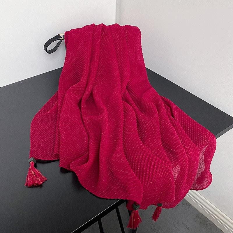 New Spring and Autumn Style Hanging Solid Color Scarf for Women's Literary Retro Versatile Shawl Thin Decorative Scarf Neck Fen