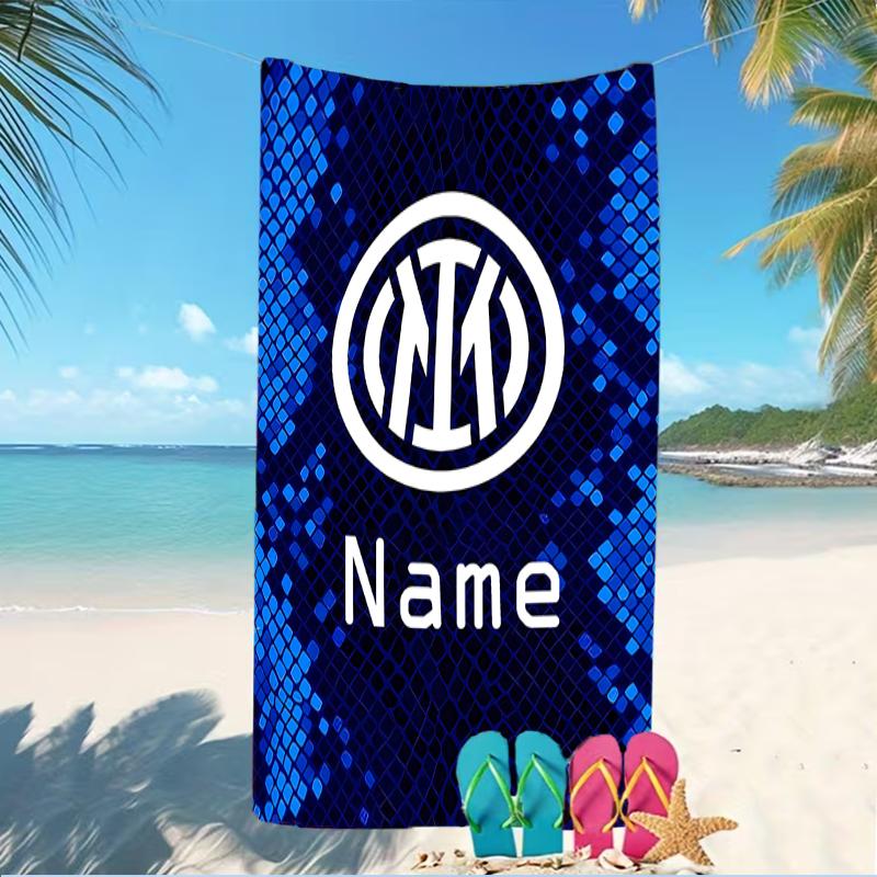 Customizable personalized beach towels Inter Milan themed designs.Suitable for the beach, yoga, sports;ideal as beach accessories