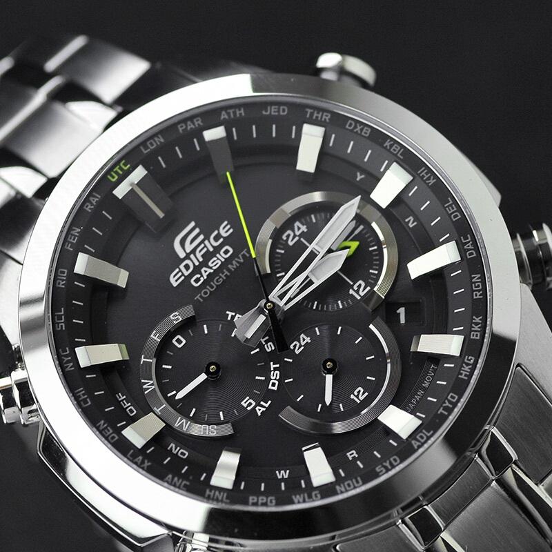 Casio Edifice Водонепроницаемые кварцевые часы 100M Стальной браслет Мужские часы Черные EQW-T630YD-1A