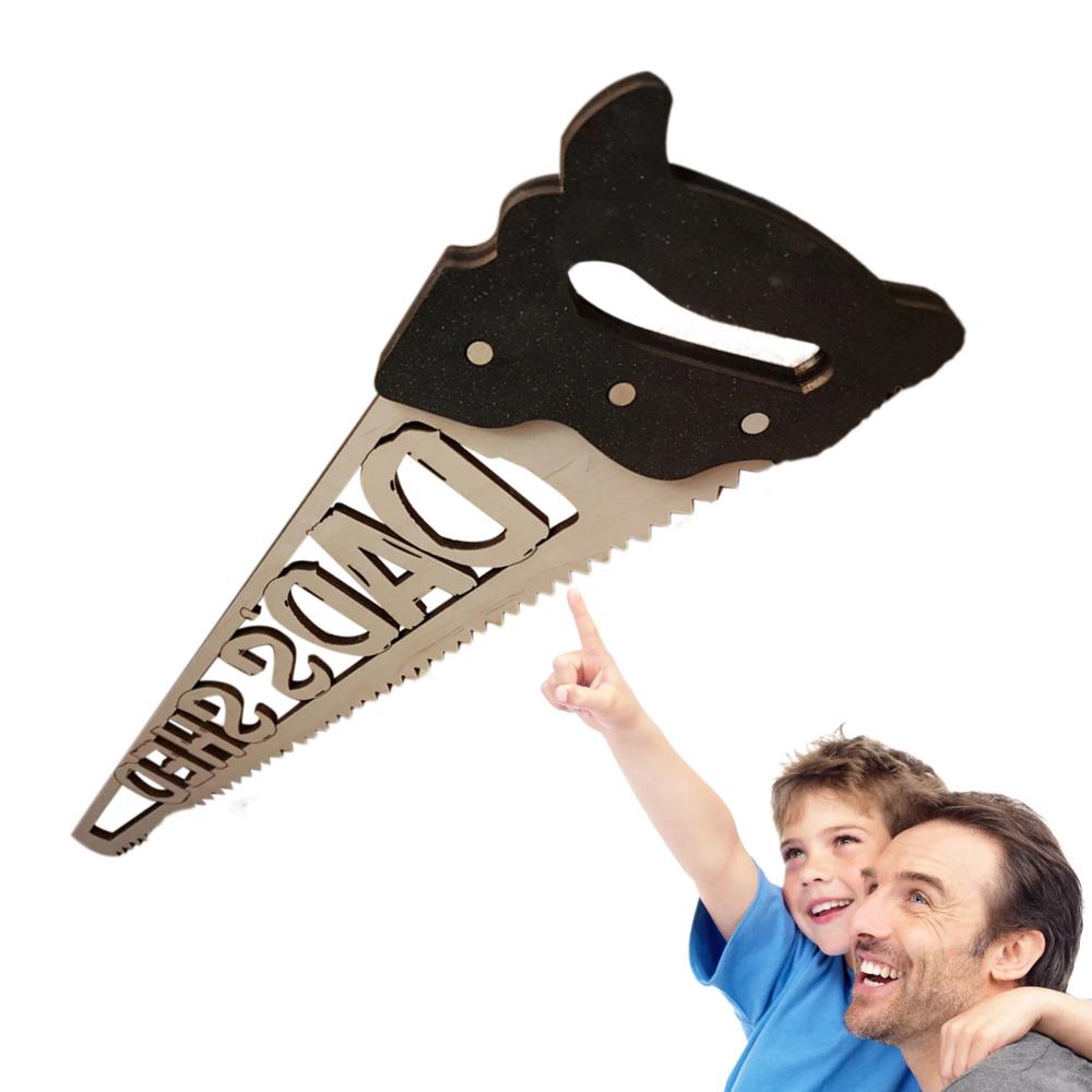 Dad Wood Sign Natural Wooden Plaques In Handsaw Shape Home Desk Decor With Warm Words Unique Signs & Plaques
