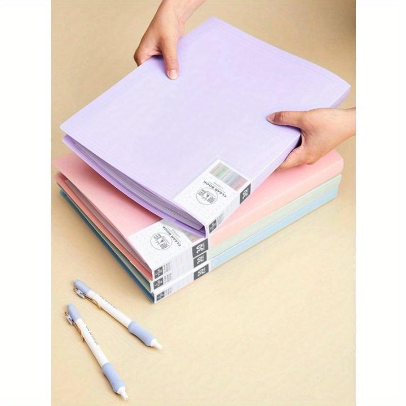 1 шт. Однотонная многослойная папка-портфель для документов формата А4 с прозрачными карманами для хранения бумаги, большой вместимости (Случайная карточка с этикеткой на обложке)