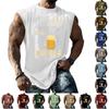 Мужская майка без рукавов Свободный крой Повседневная Уличная одежда С принтом Графическая Майка для мышц Летняя Тренировочная Рубашка для зала