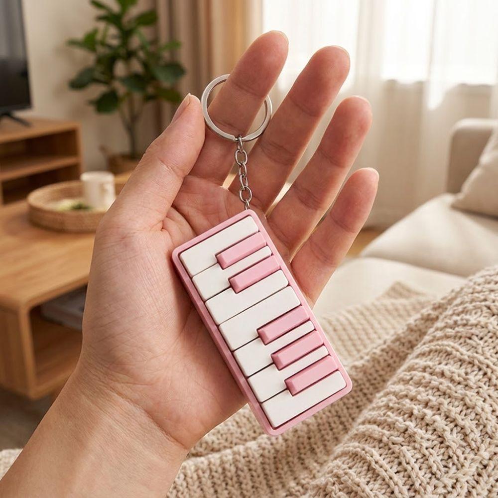 3D Printed Piano Stress Clicker Keychain Novelty Piano Keyboard Clicker Gift for Music Lovers
