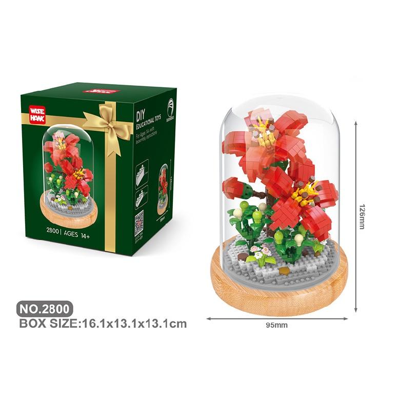 Строительные блоки, цветы, сделай сам, роза и хризантема, букет в горшке, украшение дома, 3D модель, цветочный блок, подарок для девочек, детский подарок