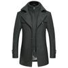 Autumn and Winter Woolen Coat Men's Slim Plus Size Thick Woolen Trench Jacket
