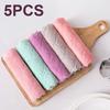 5pcs Double-layer Absorbent Microfiber Kitchen Dish Cloth Non-stick Oil Household Cleaning Cloth Wiping Towel Home Kichen