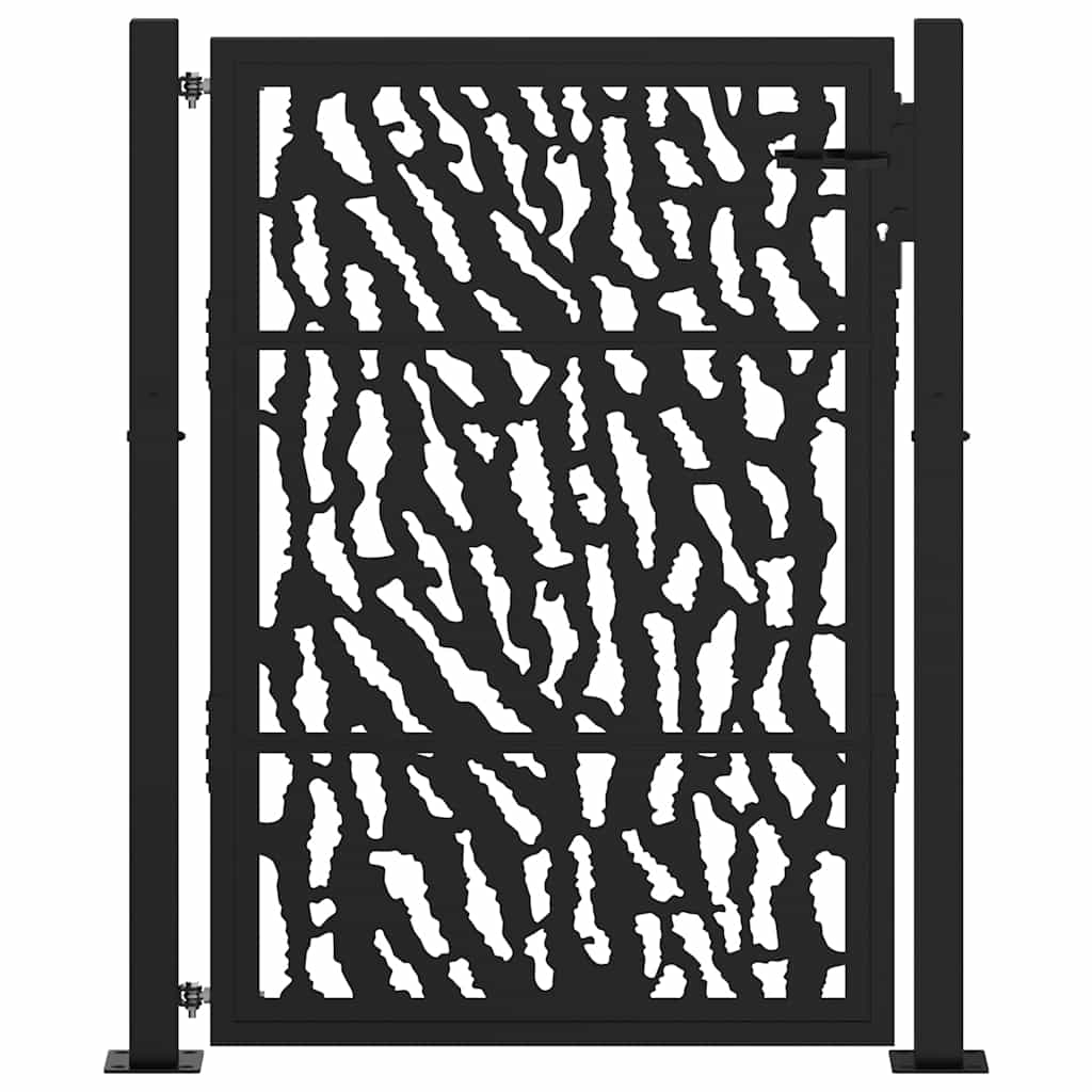 Garden Gate Black 100x125 cm Steel Trace Design