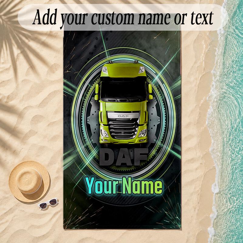 Beach TowelDAF Custom Name Text Personalized Soft Towel for Beach Pool Indoor Home Decor Gift