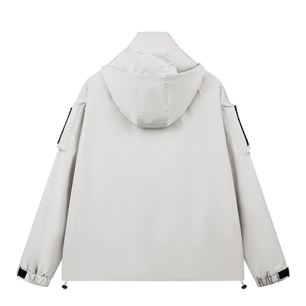 Унисекс Осенняя повседневная спортивная однотонная ветрозащитная куртка на молнии Рабочая куртка