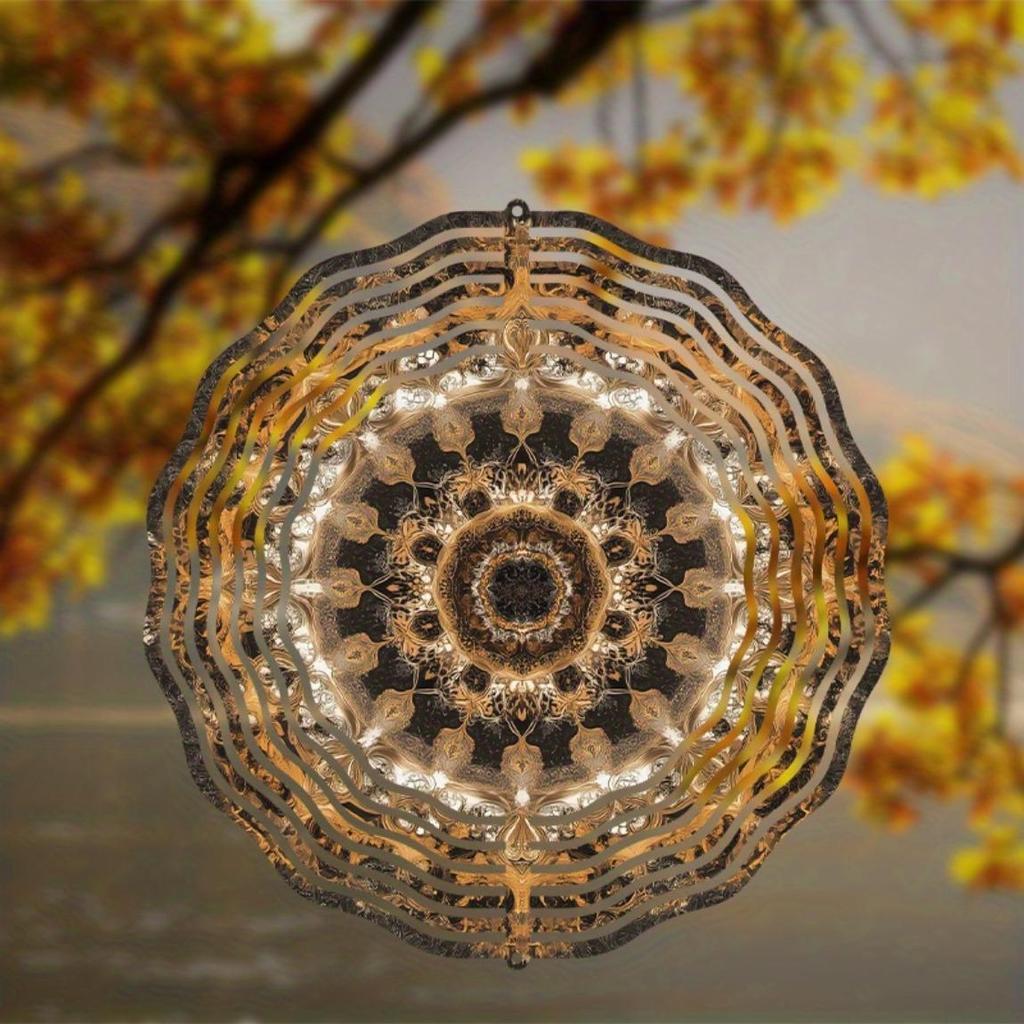 10 Inch Hanging Wind Spinner Bohemian Style Metal Wind Chime with 360 Degree Hook for Garden Balcony Yard Decor Summer Spring Gift