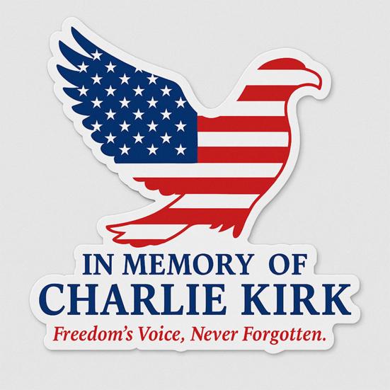 Patriotic Eagle Flag Stickers Charlie Kirk Freedom-Themed Decals for Car Laptop Skateboard Luggage Creative Patriotic Design Bumper Fridge Sticker