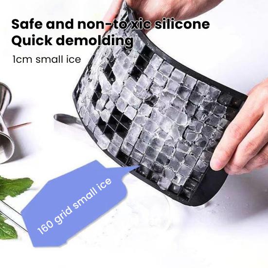 Мини-формы для льда, силиконовые, 160 ячеек, формы для льда, не содержат бисфенол А, легко извлекаются, многоразовые, маленькие кубики льда для виски, коктейлей, напитков, кофе